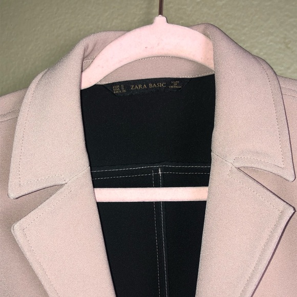 ZARA | Dusty Pink Crop Trench Coat Small - Picture 8 of 8